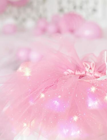 Women's Tulle Tutu Skirt with Lace Bow Headband, Light Up Starry Sky Elastic Ballet Dance Skirt for Party Halloween in Kuwait