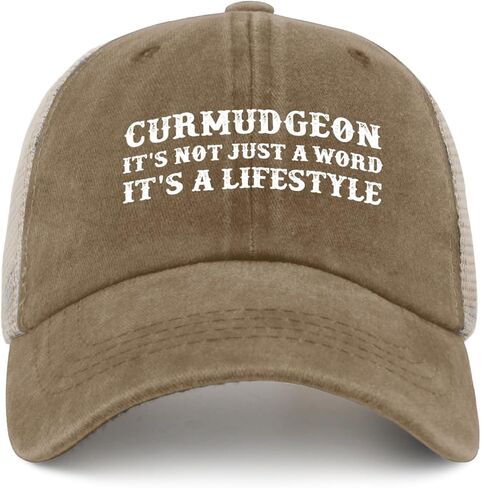 Curmudgeon Its Not Just A Word Its A Lifestyle Hat Trucker Hat Men Trendy Mesh Hat for Fall in Saudi Arabia
