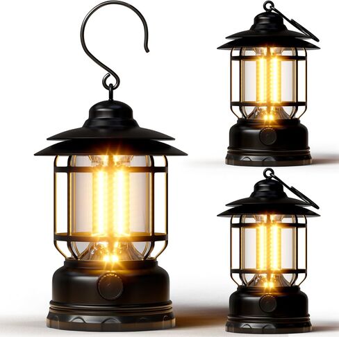 Camping Lanterns Battery Powered Rechargeable Lights,3 Pack Green in Kuwait