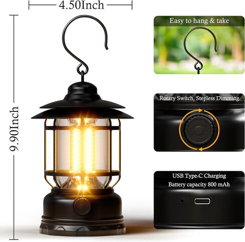 Camping Lanterns Battery Powered Rechargeable Lights,3 Pack Green in Kuwait