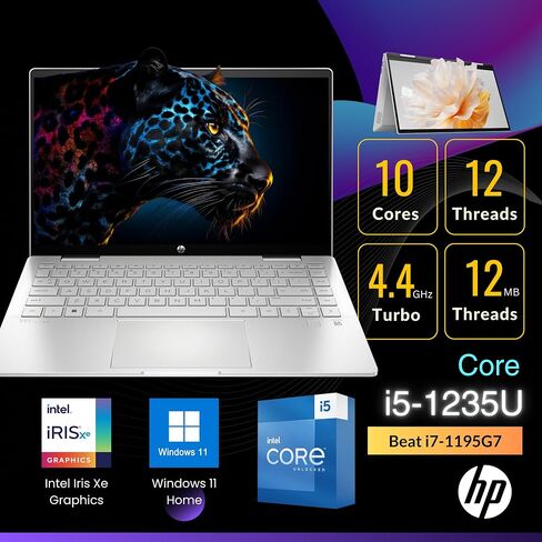 HP 15.6" Touchscreen i7 Laptop for Business & Student, Intel 10-Core i7-1355U (Up to 5Ghz) 16GB RAM 1TB SSD, Intel Iris Xe Graphics, Numeric Pad, WiFi 6, FHD IPS Display, Private Webcam, Wins 11 Pro in Saudi Arabia