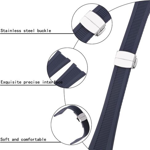 JETHENG Replacement Silicone Rubber Watch Band for Patek Philippe Nautilus 5711 1A010 5712 5712G 5726 5980 13mm*25mm sports Men's Watch Strap wristband in Kuwait