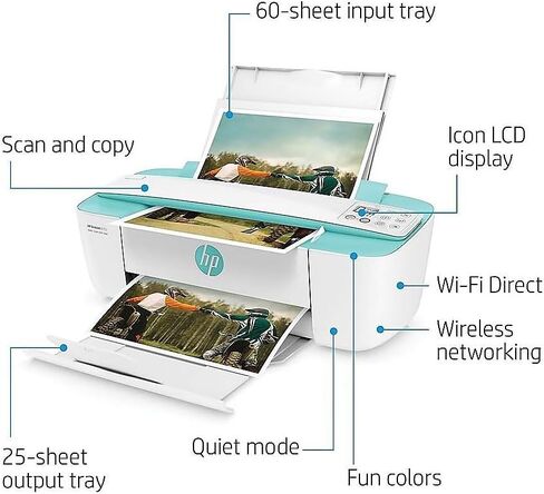 طابعة HP DeskJet 3755 المدمجة الكل في واحد، حبر HP الفوري، تعمل مع Alexa - Stone Accent (J9V91A) in Saudi Arabia