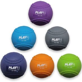 تسوق لعب 9 | مجموعة كرة بيسبول مرجحة من Plyoball (مع درزات) مجموعة من 6 قطع للتدريب على الرمي والسرعة