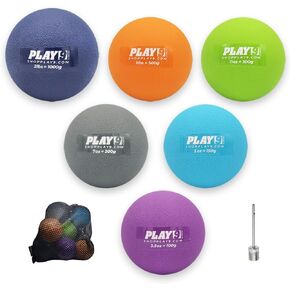 SHOP PLAY 9 | Plyoball Weighted Ball Baseball Set (with Seams) Set of 6 for Pitching and Velocity Training