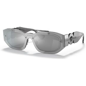 Versace Unisex Sunglasses Transparent Dark Grey Frame, Dark Grey Lenses, 51MM
