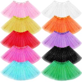 10 Pcs Tulle Tutu Skirt Adult Ballet Tutu Skirts for Women Multicolored Vintage 3 Layered 80s Skirts for Women for Cosplay Dance Party Costume