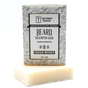 Taconic Shave Conditioniing Beard Shampoo Bar 5 Oz, 100% Natural/Handcrafted, Great For Itchy Beards, FIghts Beardruff while softening & Moisturizing with Natural Oils Ingredients- Urban Woods Scent