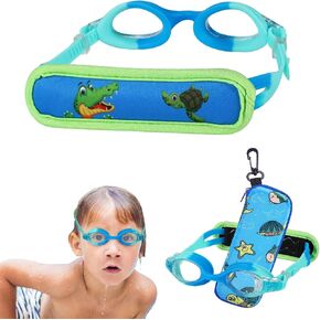 RUIGAO No Tangle Swim Goggles with Padded Strap for Girls, Kids 3-6, Toddler,