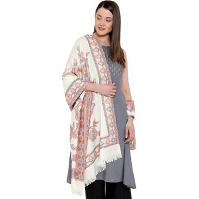 Weavers Villa Women's Pashmina Wool Blend Indian Handicraft Woven Shawls, Scarf, Wraps [Large Size: 40" X 80"] in Kuwait