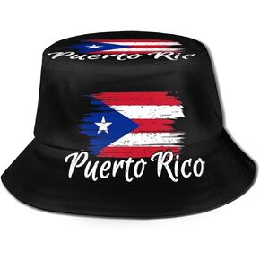 Puerto Rico Bucket Hat Outdoor Puerto Rico Flag Bucket Hat Sun Protection Fisherman Cap