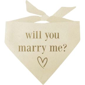 Will You Marry Me? Wedding Proposal Dog Bandana (Natural OS 614)