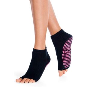 Tucketts Anklet Toeless Non-Slip Grip Socks - Anti Skid Yoga, Barre, Pilates, Home & Leisure, Pedicure - L/XL - 1 pair Glacial Moraine Large