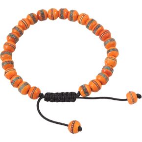 Tibetan Mala Embedded Medicine Wrist Mala for Meditation Handmade Draw String Silk Pouch