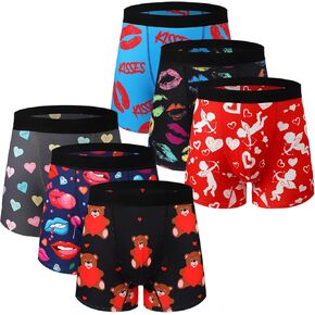 Twistover 6 Pcs Christmas Boxer Underwear for Men with Box Mens Christmas Boxer Briefs Soft Comfy Underwear for Men Holiday Gag Gifts No Placket 3D Brief Shorts Panties for Xmas Accessory