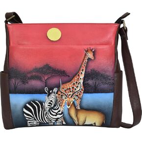 Anna by Anuschka Hand Painted Leather Women's Crossbody with Side Pockets