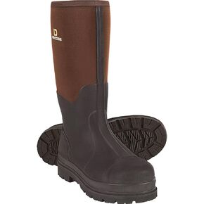 أحذية عمل DRYCODE للرجال مع ساق فولاذية، أحذية مطاطية مقاومة للماء، أحذية مطر متينة من النيوبرين الدافئة 6 مم مضادة للانزلاق، أسود، مقاس 5-14 in Kuwait