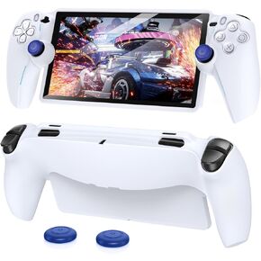 FYOUNG Protective Case for Playstation Portal, Silicone Soft Grip Cover Case Protector with Full Protection and Non-Slip Thumb Grips Accessories Kit for Playstation Remote Player-White