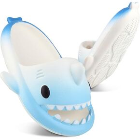 EDOSIR Kids Shark Slides丨Pillow Shower Slippers Quick Dry Sandals丨Toddler Boys Girls Comfy Cloud Slides丨Summer Non-Slip Thick Sole Beach Pool shoes