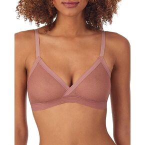 DKNY Women's Sheer Stripe Triangle Bralette, DK7626, Black, S
