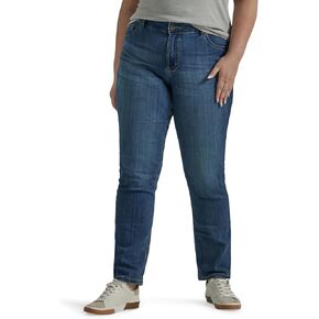 Lee Women's Plus Size Legendary Mid Rise Straight Leg Jean