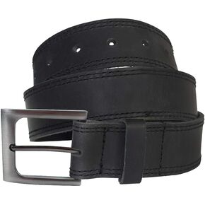 Hide & Drink, Men's Double Row Stitch Full Grain Leather Belt, Western Style, Cowboy Casual Accessory, Handmade