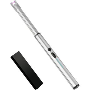Long Electric Lighter, Candle Lighter Rechargeable, Arc Windproof Flameless USB Lighters with Safety Lock for Grill Gas Stove Fireplace BBQ Camping - Red