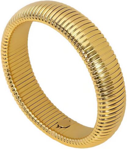CONRAN KREMIX Gold Chunky Bangle Stretch Bracelets For Women 14K Real Gold Filled Stainless Steel Bracelet Non Tarnish Trendy Jewelry in Kuwait