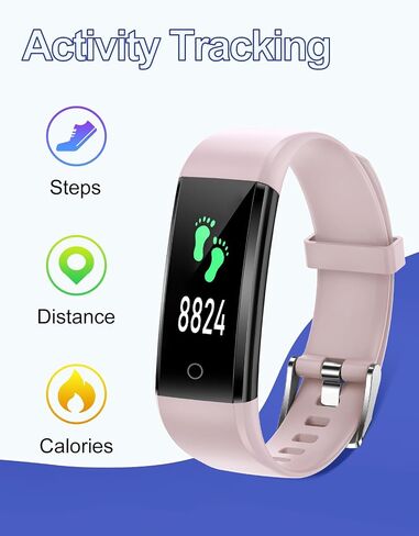GRV Fitness Tracker Non Bluetooth Fitness Watch No App No Phone Required Waterproof Pedometer Watch with Steps Calories Counter Sleep Tracker for Men Women Parents (Black) in Saudi Arabia
