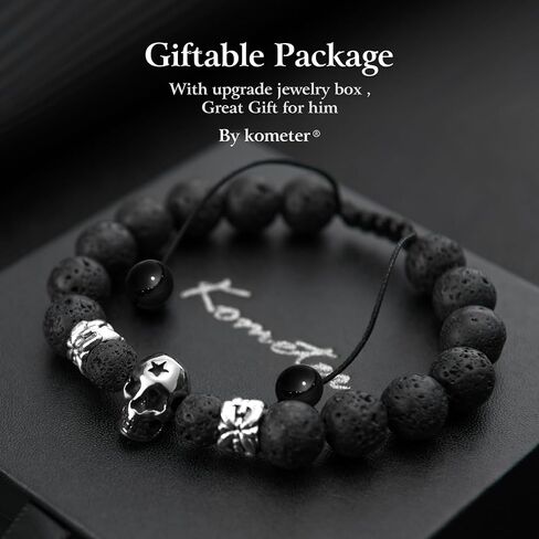 Lava Rock Bracelets for Men, Lava Rock 10mm Handmade Bead Bracelet Men Healing Protection Essential Oil Mens Bracelet Gift Bring Luck and Prosperity and Happiness in Saudi Arabia