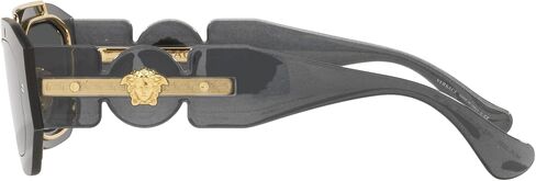 Versace Unisex Sunglasses Transparent Dark Grey Frame, Dark Grey Lenses, 51MM in Saudi Arabia