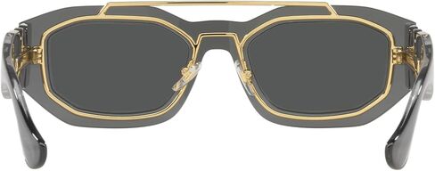 Versace Unisex Sunglasses Transparent Dark Grey Frame, Dark Grey Lenses, 51MM in Saudi Arabia