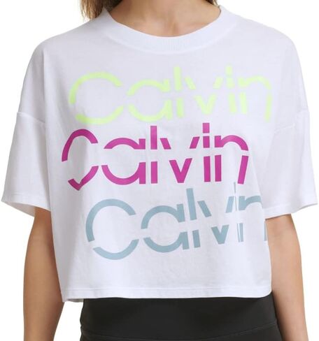 Calvin Klein Performance Women's Sliced Logo Cropped T-Shirt in Saudi Arabia