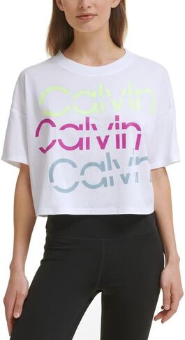 Calvin Klein Performance Women's Sliced Logo Cropped T-Shirt in Saudi Arabia