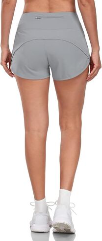HeyNuts Focus Running Shorts for Women, High Waisted Athletic Shorts Lined Workout Shorts with Zipper Pocket 4" in Kuwait