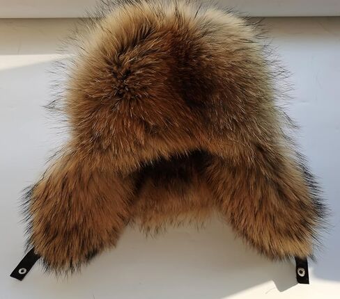 Mens Winter Sheepskin Shell Fluffy Real Hair Hat Russian Ushanka Hats in Kuwait