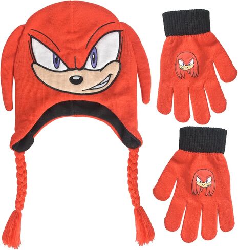 Concept One Sonic The Hedgehog Beanie Hat and Glove Set, Kids Knitted Winter Hat and Gloves in Saudi Arabia
