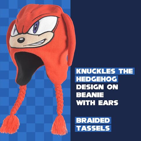 Concept One Sonic The Hedgehog Beanie Hat and Glove Set, Kids Knitted Winter Hat and Gloves in Saudi Arabia