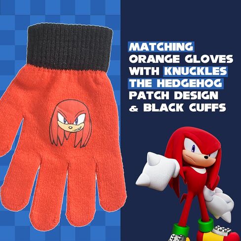 Concept One Sonic The Hedgehog Beanie Hat and Glove Set, Kids Knitted Winter Hat and Gloves in Saudi Arabia