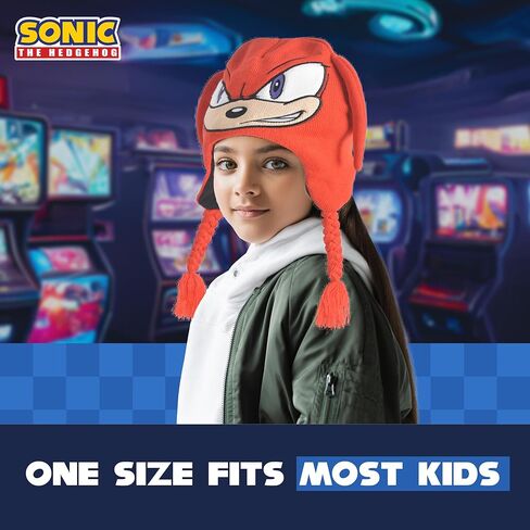 Concept One Sonic The Hedgehog Beanie Hat and Glove Set, Kids Knitted Winter Hat and Gloves in Saudi Arabia