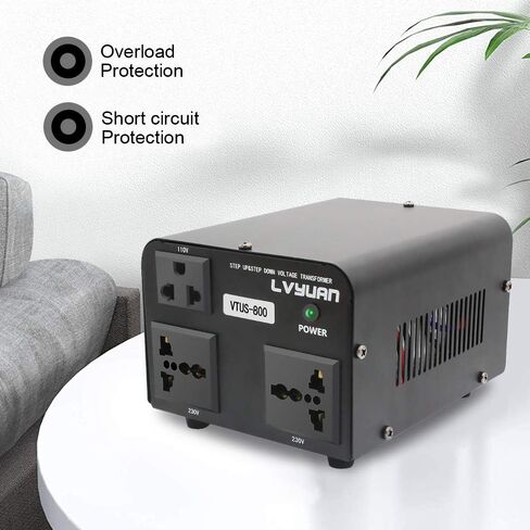 LVYUAN Voltage Transformer Converter 2000 Watt Step Up/Down Convert from 110-120 Volt to 220-240 Volt and from 220-240 Volt to 110-120 Volt with 2 US outlets, 2 Universal outlets in Kuwait