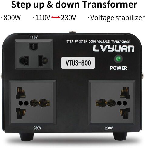 LVYUAN Voltage Transformer Converter 2000 Watt Step Up/Down Convert from 110-120 Volt to 220-240 Volt and from 220-240 Volt to 110-120 Volt with 2 US outlets, 2 Universal outlets in Kuwait
