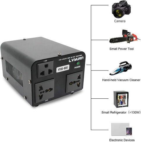 LVYUAN Voltage Transformer Converter 2000 Watt Step Up/Down Convert from 110-120 Volt to 220-240 Volt and from 220-240 Volt to 110-120 Volt with 2 US outlets, 2 Universal outlets in Kuwait