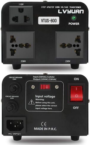 LVYUAN Voltage Transformer Converter 2000 Watt Step Up/Down Convert from 110-120 Volt to 220-240 Volt and from 220-240 Volt to 110-120 Volt with 2 US outlets, 2 Universal outlets in Kuwait