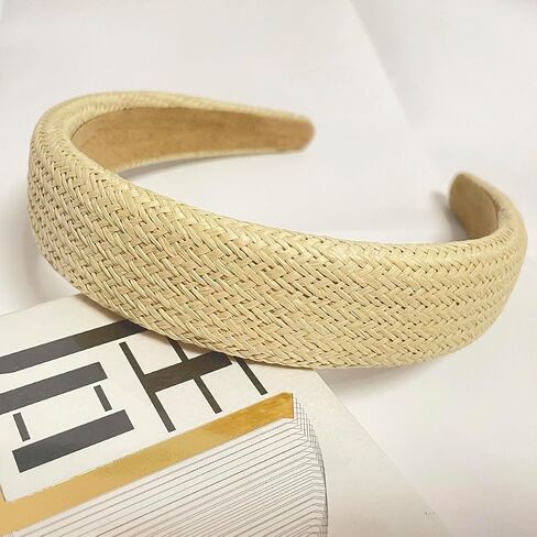 Springtime Set of 3 Knitted Padded Headbands for Women Girls 1.2 inch Wide Solid Color Hairbands Hair Hoops for hair Black Brown Ivory in Kuwait