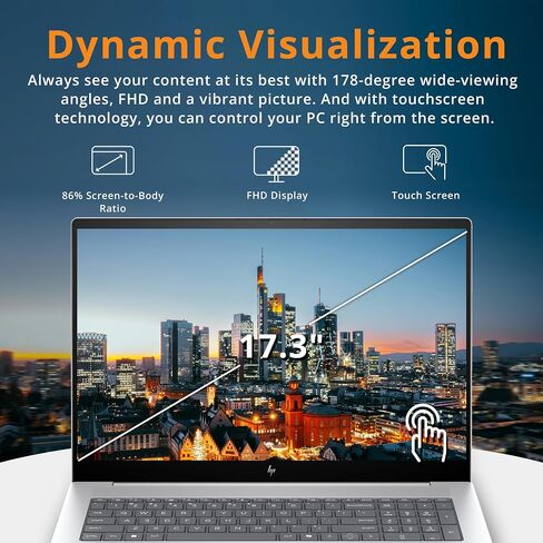 HP Envy 17.3" FHD Touchscreen Laptop, Intel Ultra 7 155H Processor, 16GB RAM, 1.28TB Storage(1TB SSD+288GB Docking Station Set), Intel Arc Graphics, Numeric Keypad, Windows 11 Pro, Glacier Silver in Saudi Arabia