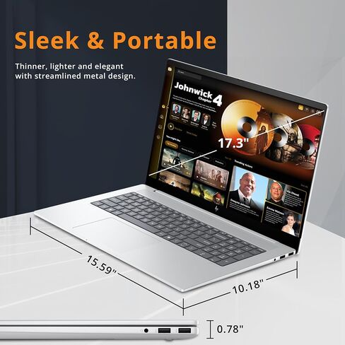 HP Envy 17.3" FHD Touchscreen Laptop, Intel Ultra 7 155H Processor, 16GB RAM, 1.28TB Storage(1TB SSD+288GB Docking Station Set), Intel Arc Graphics, Numeric Keypad, Windows 11 Pro, Glacier Silver in Saudi Arabia