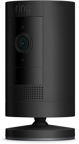 Certified Refurbished Ring Stick Up Cam Plug-In HD security camera with two-way talk, Works with Alexa - Black in Kuwait