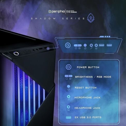 Periphio Reaper Prebuilt Gaming PC - AMD Ryzen 5 5600G 4.4GHz, Radeon Vega 7 iGPU, 16GB DDR4 3200MHz Gaming RAM, 1TB NVMe, Wi-Fi + Bluetooth, Windows 11 Gaming Computer in Saudi Arabia