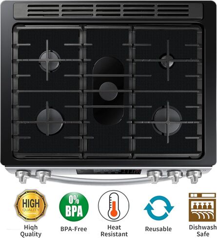 أغطية علوية لموقد الغاز بسمك 0.4 مم لشعلات الغاز لموقد غاز سامسونج، واقي موقد قابل للغسل وقابل للقطع وقابل لإعادة الاستخدام، وبطانات موقد غاز مقاومة للحرارة in Kuwait